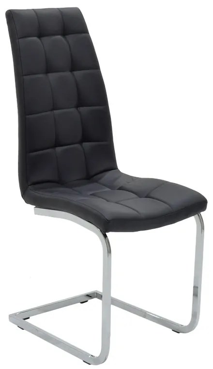 Καρέκλα Darrell pakoworld pu μαύρο-βάση χρωμίου 42x49x106εκ 127-000106