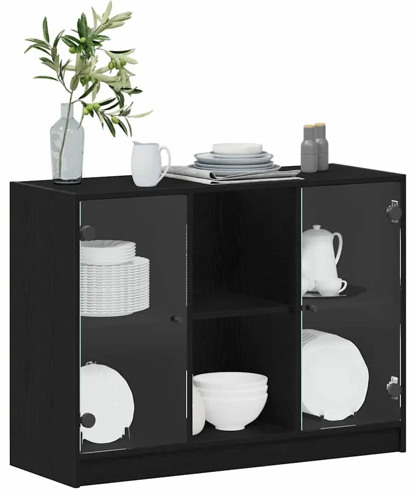 vidaXL Πλαϊνό γραφείο Μαύρη Οξυά 100 x 37 x 75.5 εκ