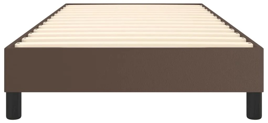 vidaXL Σκελετός Κρεβατιού με Ελατήρια Καφέ 80 x 200 εκ. από Συνθετικό Δέρμα