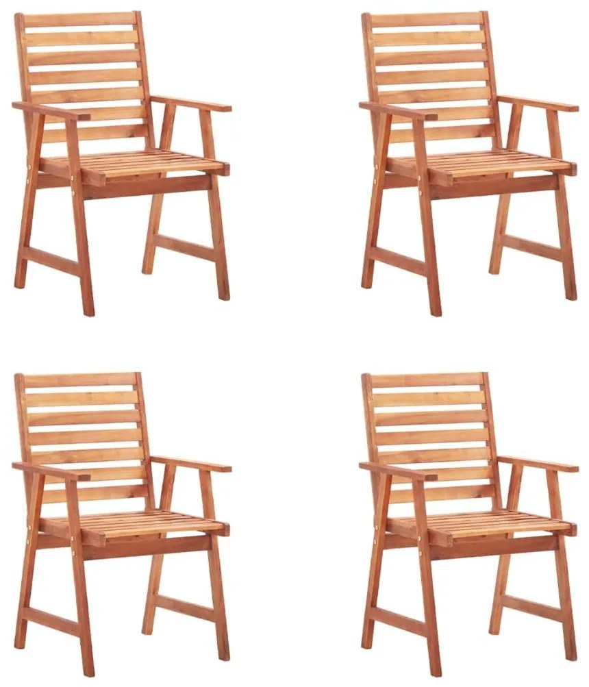 Καρέκλες Τραπεζαρίας Εξ. Χώρου 4 τεμ. Ξύλο Ακακίας με Μαξιλάρια - Κρεμ