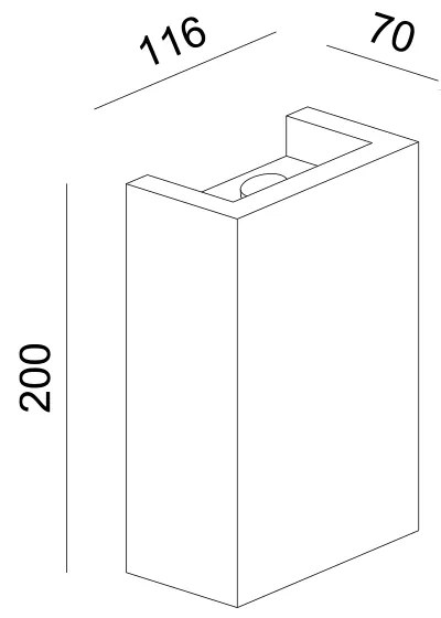 ΓΥΨΙΝΟ ΕΠΙΤΟΙΧΟ ΦΩΤΙΣΤΙΚΟ 1XG9 BLOCK 11,6x7x20CM - G85271W - G85271W