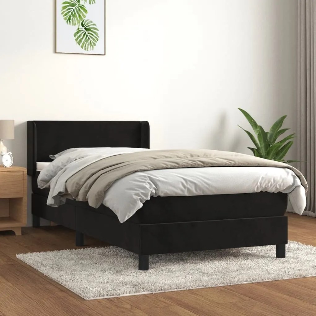 ΚΡΕΒΑΤΙ BOXSPRING ΜΕ ΣΤΡΩΜΑ ΜΑΥΡΟ 80 X 200 ΕΚ. ΒΕΛΟΥΔΙΝΟ 3130807