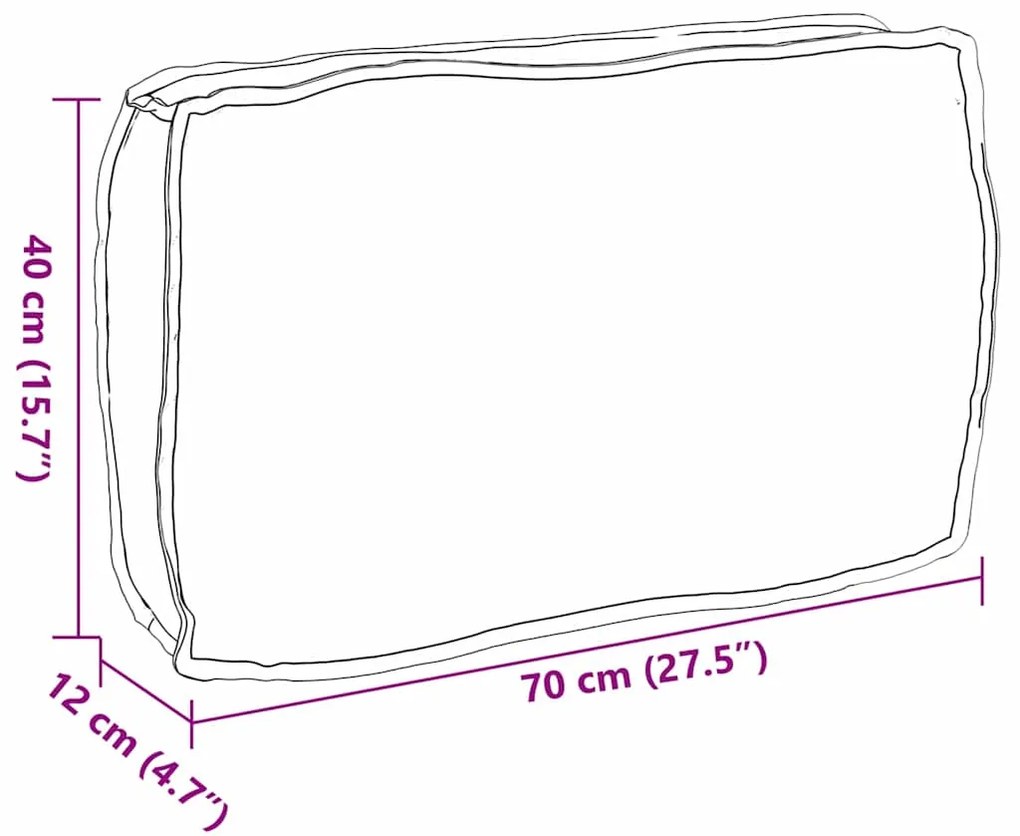 vidaXL Μαξιλάρι Γκρι 70 x 40 x 12 cm Ύφασμα Όξφορντ