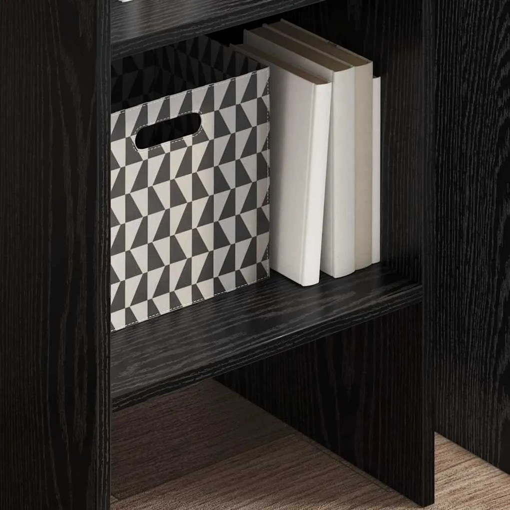 vidaXL Βιβλιοθήκη Μαύρη δρυς 40 x 35 x 180 εκ. Επεξεργασμένο ξύλο