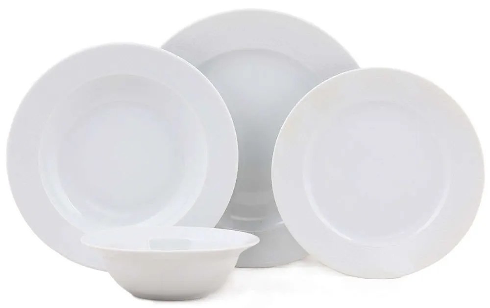 Σερβίτσιο Πιάτα Φαγητού (Σετ 24Τμχ) 710KTP2432 White Hermia 24 τμχ Porcelain