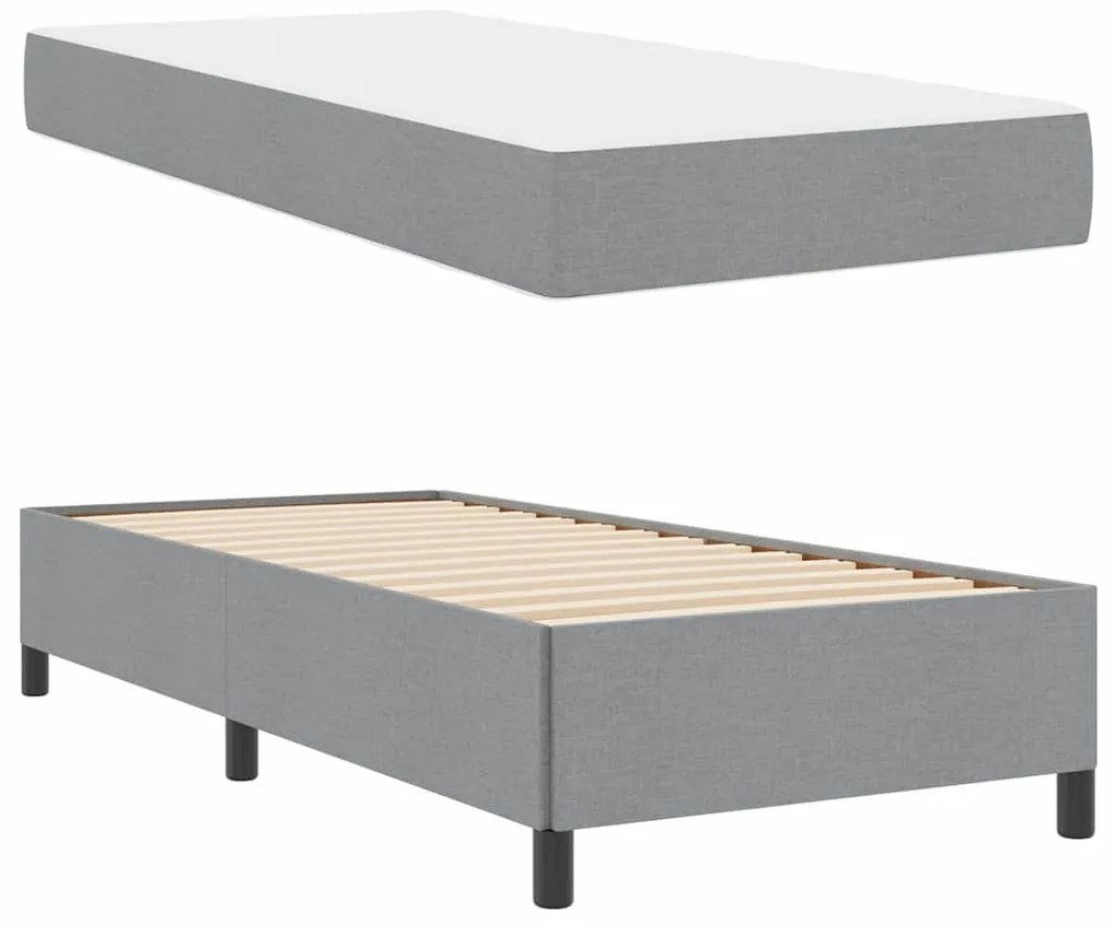 vidaXL Κρεβάτι με ελατήρια Ανοιχτό γκρι 80 x 200 cm ύφασμα