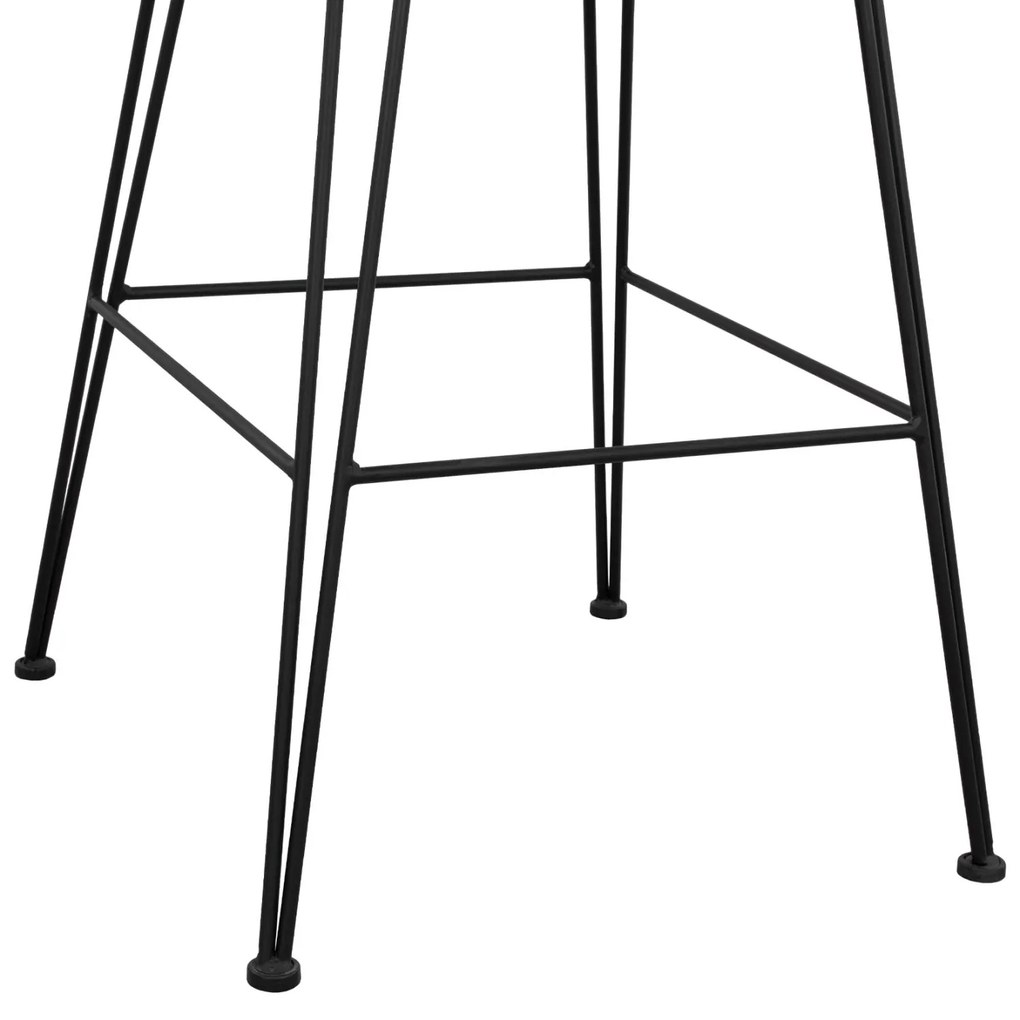 Σκαμπό Μπαρ ALLEGRA C5690 Μεταλλικό με Μαύρο - Μπέζ Wicker 55x60x109Υ εκ. 55x60x109 εκ.