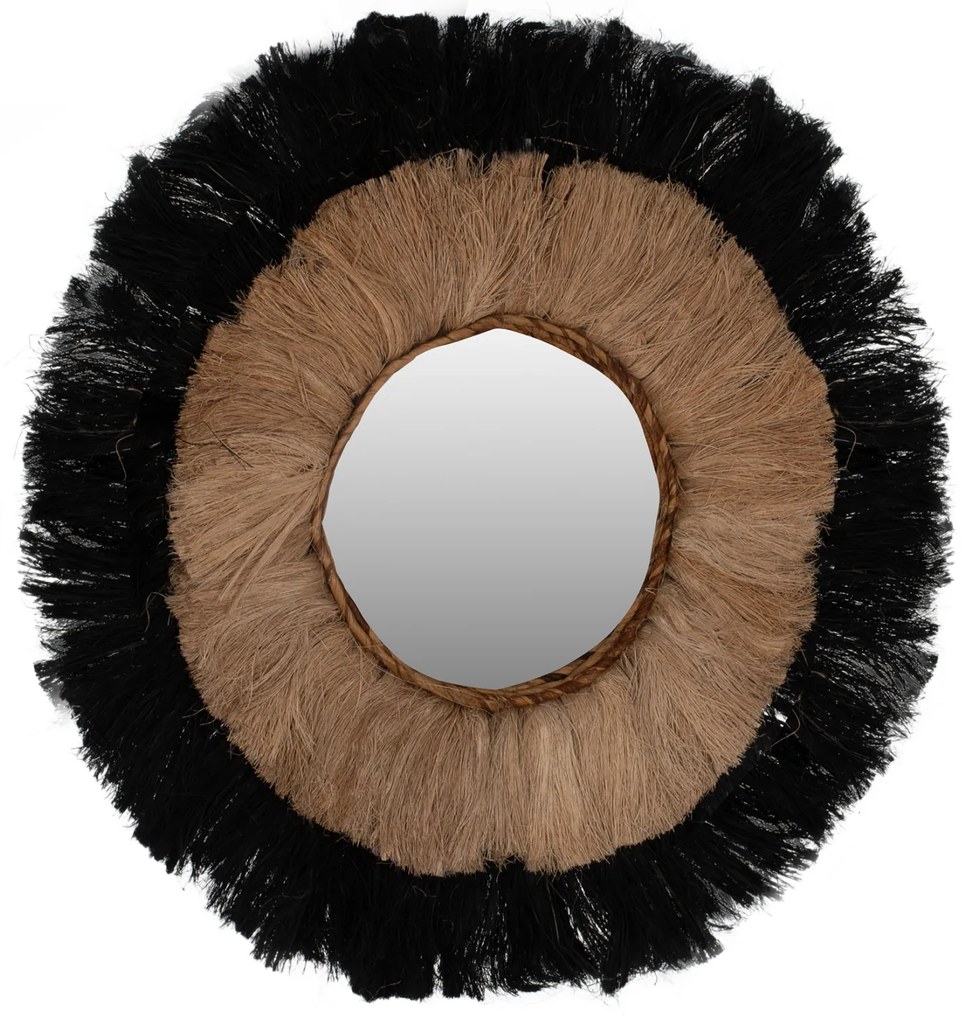 ΚΑΘΡΕΠΤΗΣ ΤΟΙΧΟΥ ΣΤΡΟΓΓΥΛΟΣ ΑΠΟ ΙΝΕΣ ΚΑΝΝΑΒΗΣ ΜΑΝΙΛΑΣ ΣΕ ΧΡΩΜΑ ΦΥΣΙΚΟ ΜΑΥΡΟ 70x4x70Υεκ.HM7737