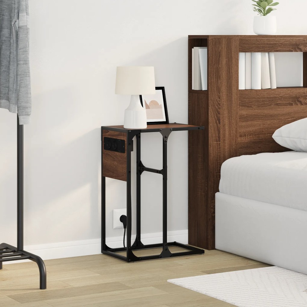 vidaXL Κομοδίνο Καφέ δρυς 41.5 x 26 x 60.5 εκ Επεξεργασμένο ξύλο