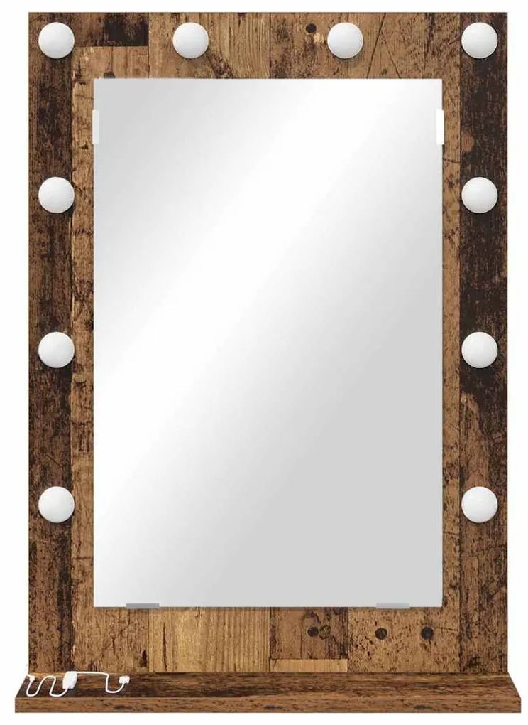 vidaXL Καθρέφτης τουαλέτας Ορθογώνιος Παλιό ξύλο 70 x 50 x 18 εκ.