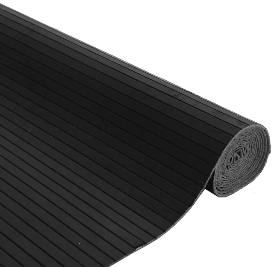 vidaXL Χαλί Ορθογώνιο Μαύρο 80 x 200 εκ. Μπαμπού