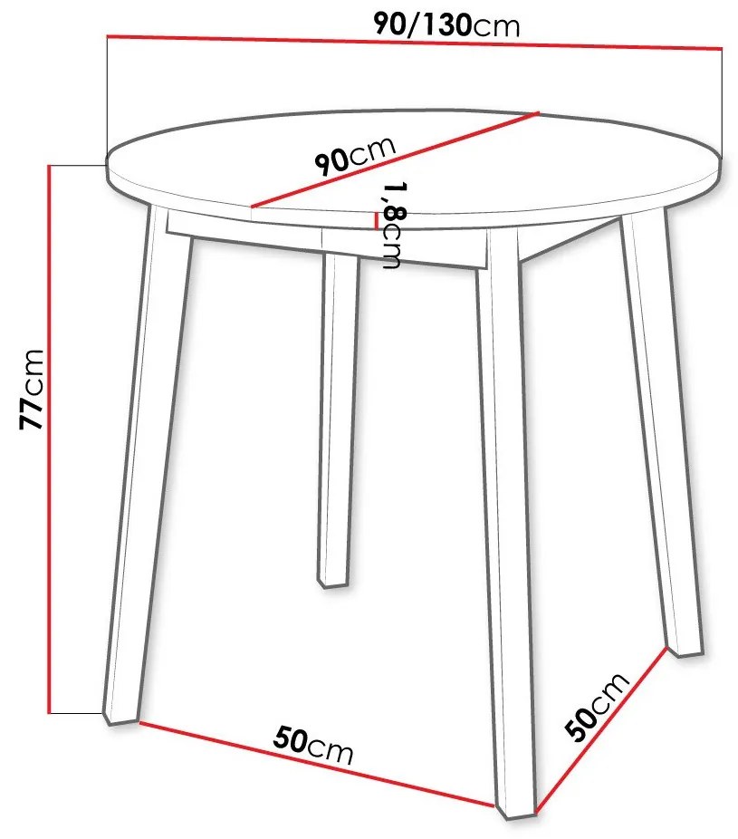 Τραπέζι Edmond 112, Άσπρο, Μαύρο, 77cm, 23 kg, Επιμήκυνση, Πλαστικοποιημένη μοριοσανίδα, Ξύλο | Epipla1.gr