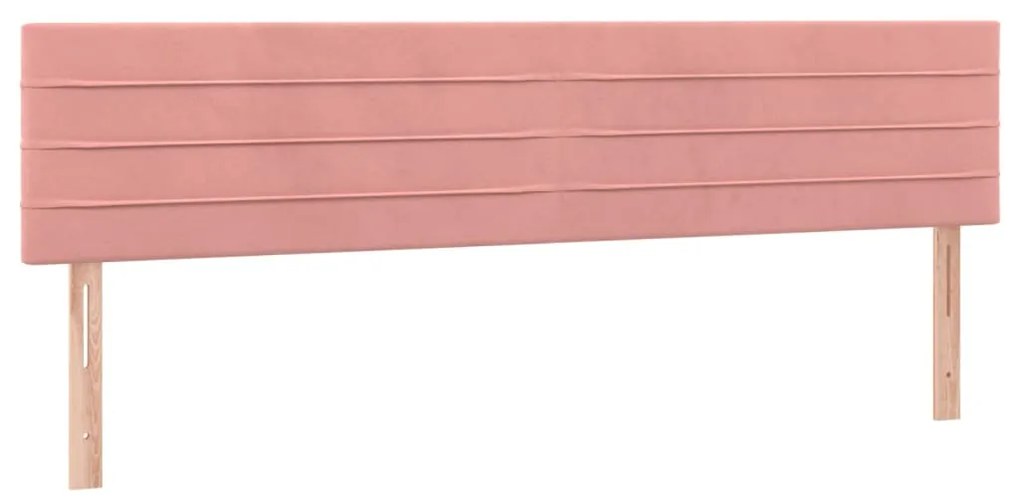 vidaXL Κεφαλάρι Κρεβατιού LED Ροζ 160x5x78/88 εκ. Βελούδινο