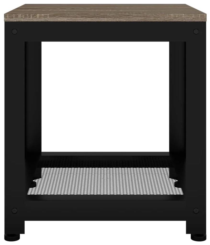Τραπεζάκι Βοηθητικό Γκρι/Μαύρο 40x40x45 εκ. από MDF/Σίδερο - Γκρι