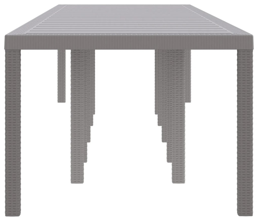 vidaXL Τραπέζι Κήπου Ανοιχτό Γκρι 350x100x73 cm Poly Rattan