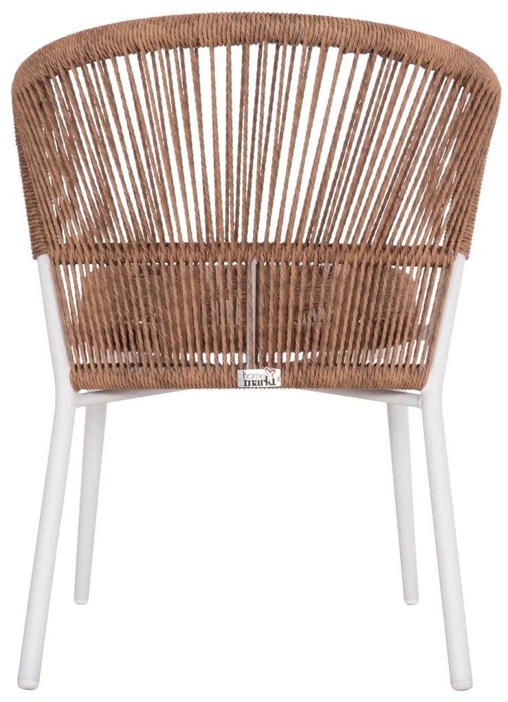 Καρέκλα LYNN C6267.02 Αλουμινίου Λευκή με P.E. Rattan Φυσικό 57x61x79Υ εκ. 57x61x79 εκ.
