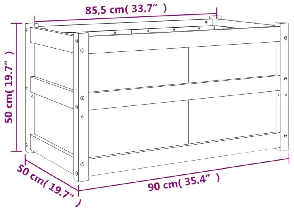 ΖΑΡΝΤΙΝΙΕΡΑ 90 X 50 X 50 ΕΚ. ΑΠΟ ΜΑΣΙΦ ΞΥΛΟ ΨΕΥΔΟΤΣΟΥΓΚΑΣ 837465