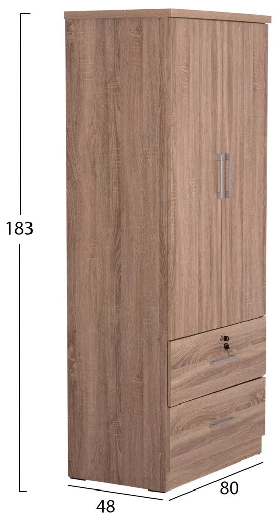 ΝΤΟΥΛΑΠΑ ΜΕ ΣΥΡΤΑΡΙΑ REINA HM2484.11 SONAMA OAK ΜΕΛΑΜΙΝΗ 80x48x183Υεκ. - 0507265 - HM2484.11