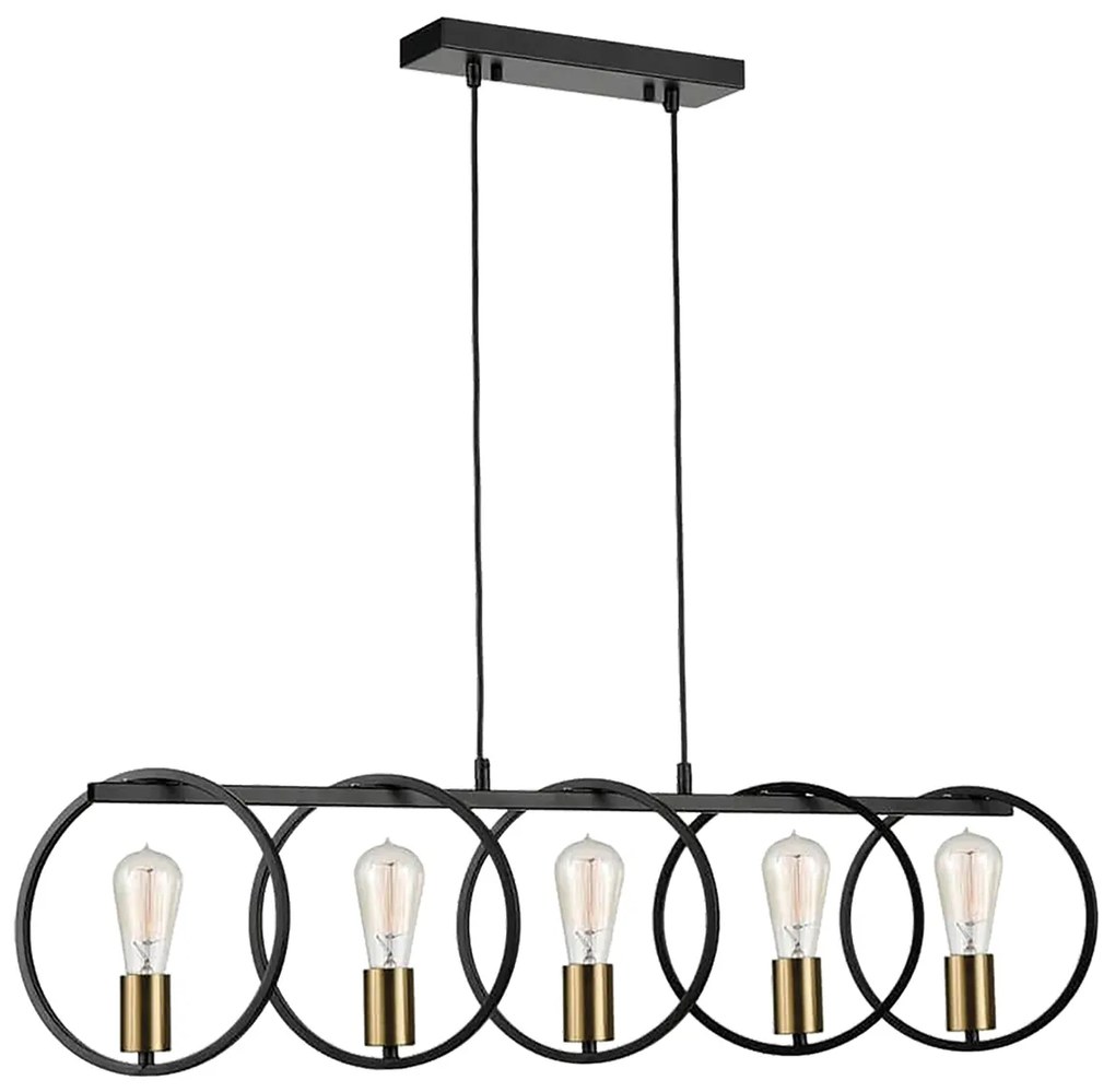 Φωτιστικό Οροφής Πολύφωτο Homelighting Hoop 77-8176 Black/Brass
