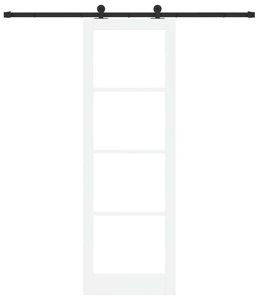 vidaXL Συρόμενη Πόρτα Χειροκίνητος Λευκό 78 x 232 cm Ξύλο και μέταλλο