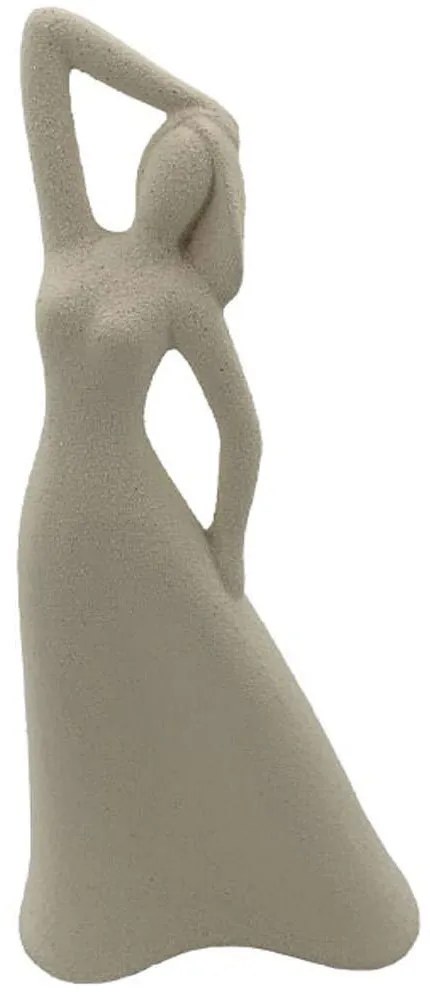 Διακοσμητική Φιγούρα 24-15-50057 18x8x18cm Light Brown Marhome Κεραμικό