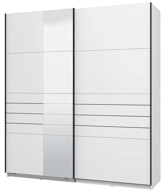 Ντουλάπα Συρόμενη VEYMONT 200 OG με Καθρέπτη Λευκή 195x61x218εκ. 195x61x218 εκ.