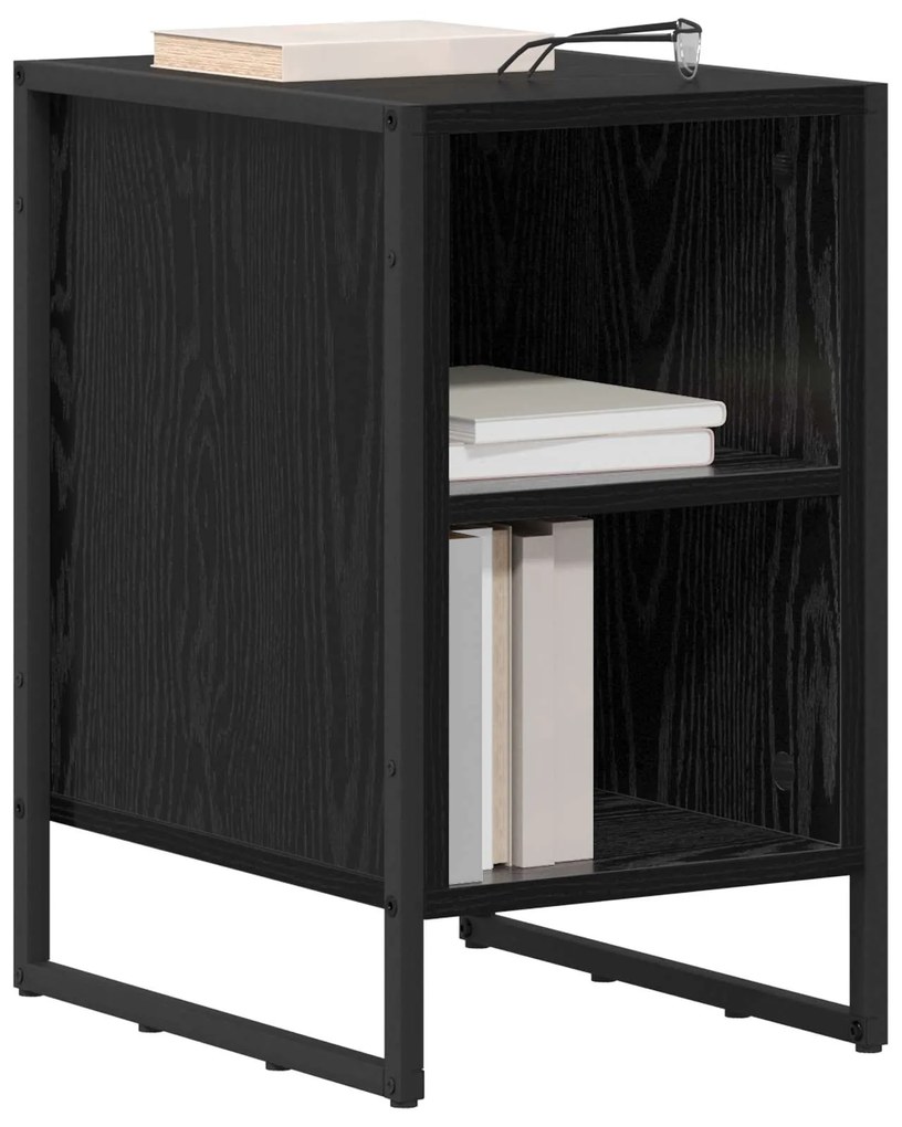 vidaXL Κομοδίνο 2 pcs Μαύρη Οξυά 39.5 x 30 x 50 εκ Επεξεργασμένο ξύλο