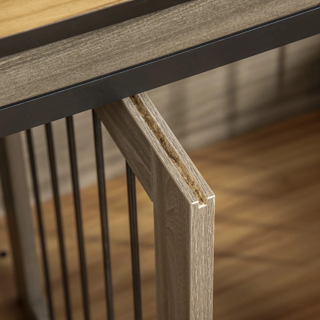 PawHut Κλουβί Σκύλου με 2 πόρτες, Κλουβί Μεταφοράς Σκύλου, Ρουστίκ Σχέδιο, Κλειδώνει, Καφέ