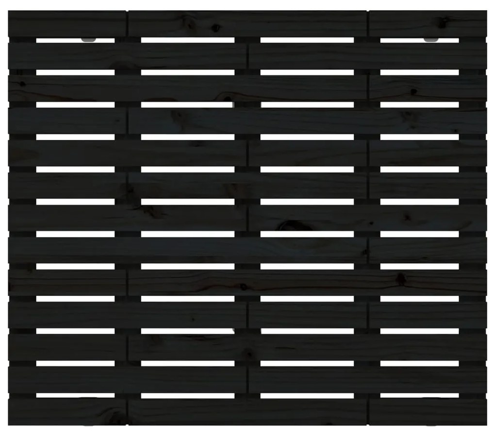 vidaXL Κεφαλάρι Τοίχου Μαύρο 96x3x91,5 εκ. από Μασίφ Ξύλο Πεύκου