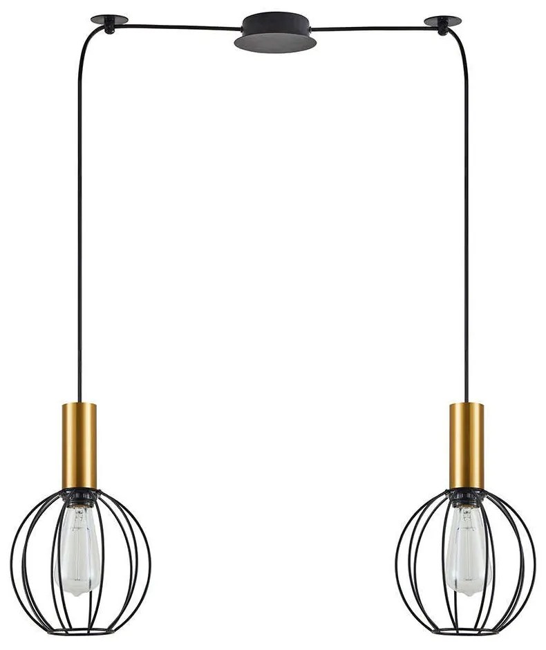Φωτιστικό Οροφής Adept Tube 77-8627 50x20x300cm 2xE27 60W Black-Gold Homelighting