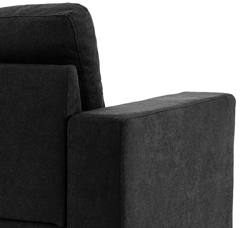 HOMCOM Καναπές τριών θέσεων, γωνιακός καναπές, με chaise longue, καπιτονέ κουμπιά, 193x136x85 cm, Μαύρο