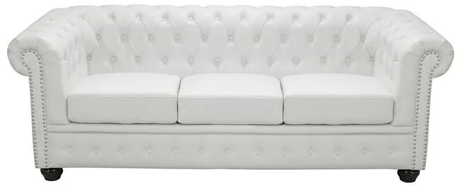 ΚΑΝΑΠΕΣ 3ΘΕΣΙΟΣ T.CHESTERFIELD HM3009.02 ΤΕΧΝΟΔΕΡΜΑ ΛΕΥΚΟ ΜΑΤ 208x90x73 εκ.