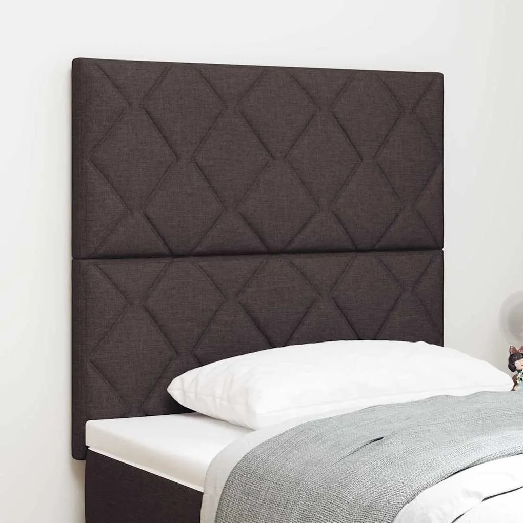 vidaXL LED κεφαλάκι με σχέδιο diamond blocks σε σκούρο καφέ, 100 εκ ύφασμα