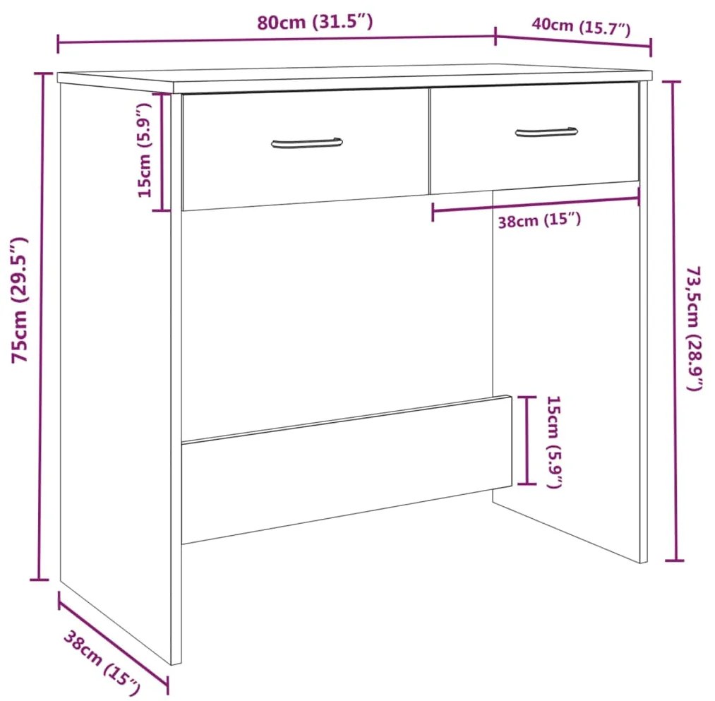 ΓΡΑΦΕΙΟ ΓΚΡΙ SONOMA 80 X 40 X 75 ΕΚ. ΑΠΟ ΕΠΕΞΕΡΓΑΣΜΕΝΟ ΞΥΛΟ 815475