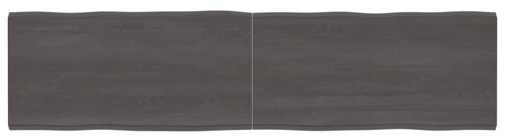 Επιφ Τραπεζιού Αν Καφέ 200x50x(2-6)εκ.Ακατέργ. Μασίφ Ξύλο Δρυός - Καφέ
