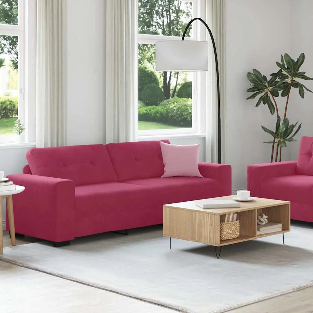 vidaXL Σετ Καναπέ 2 pcs Μπορντό 221 x 78 x 80 εκ Βελούδο