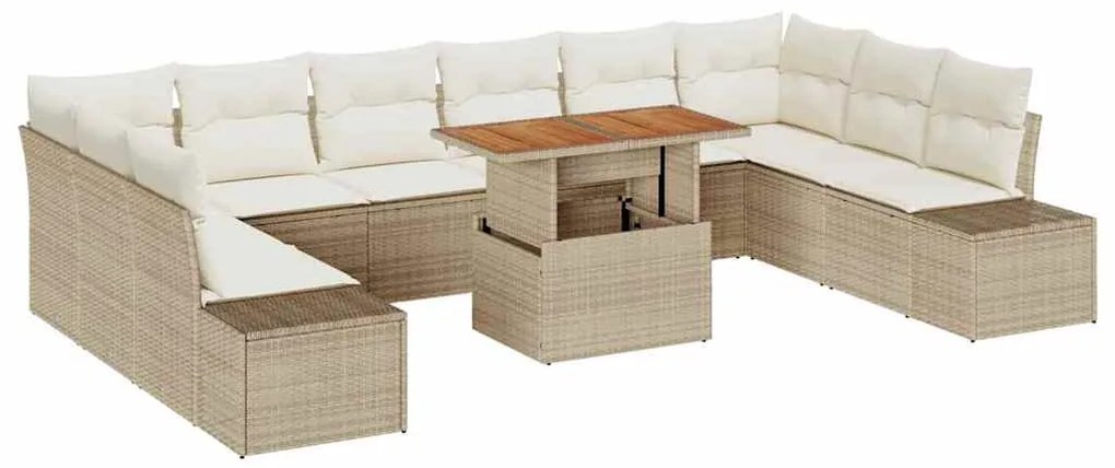 vidaXL Σετ Καναπέ Κήπου 11 pcs Μπεζ, Κρέμα 100 x 55 x 73 εκ