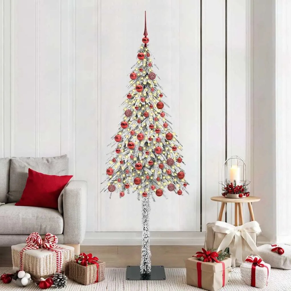 vidaXL Χριστουγεννιάτικο Δέντρο με 300 LED Λευκό 180 cm ΠΕ και Ατσάλι
