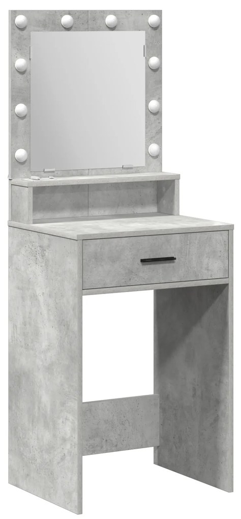 vidaXL Τραπέζι Ε dressing με LED Φώτα Γκρι Σκυρόδεμα 50x41x135 εκ.