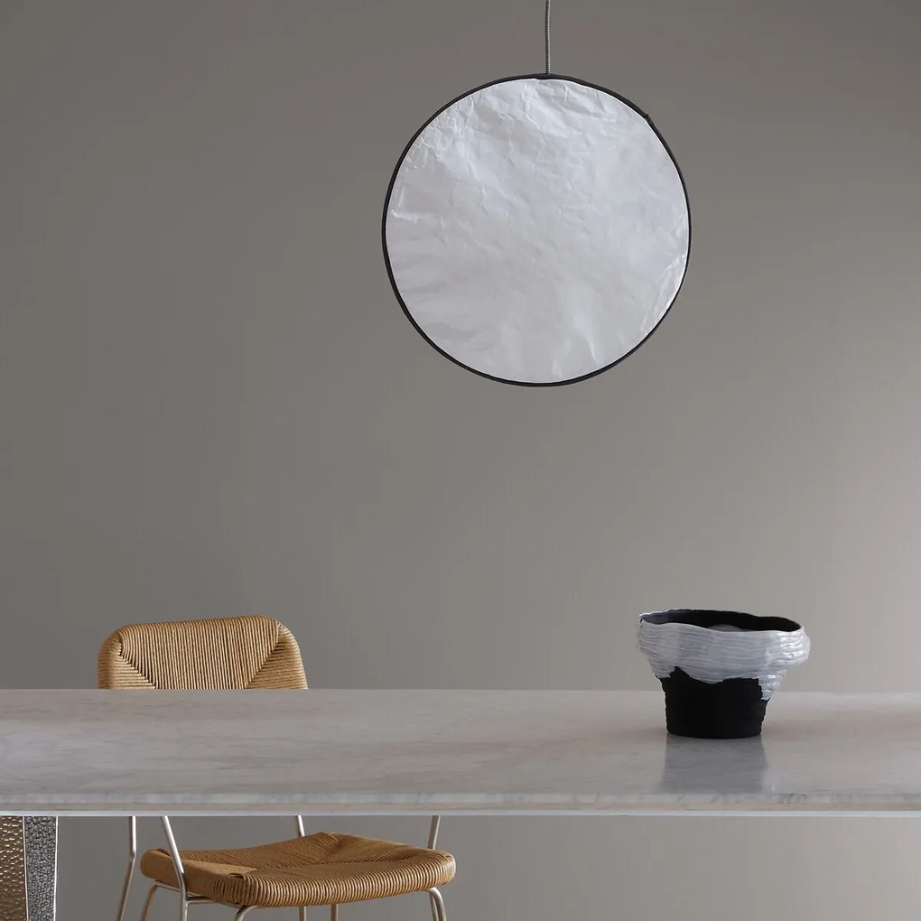 Φωτιστικό οροφής από ξύλο Tyvek®, διαμέτρου 45 εκ., Moon