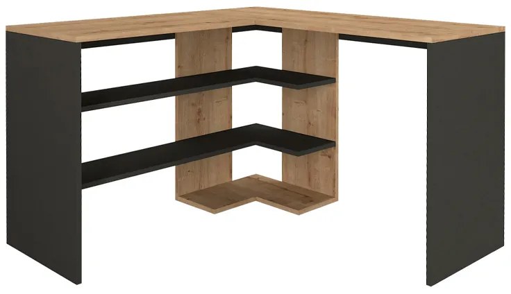 Γραφείο εργασίας Stylo Megapap χρώμα sapphire oak -  ανθρακί 120x120x73,8εκ.