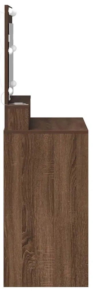 vidaXL Τραπέζι Μακιγιάζ Καφέ δρυς 79 x 41 x 135 cm Επεξεργασμένο ξύλο