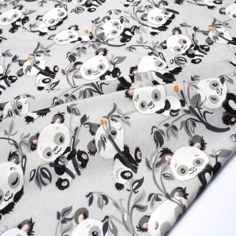 Πάνα Φανελένια Panda Bear 96 Grey DimCol 80x80cm 100% Βαμβακερή Φανέλα