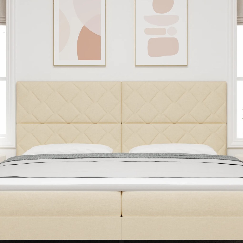 vidaXL Υφασμάτινο Κεφαλάρι Geometric με κεφαλάρι Κρεμ 200 cm ύφασμα