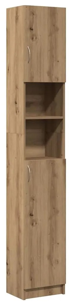 vidaXL Ντουλάπι Μπάνιου Αρτισιανή Δρυς 32x25,5x190 εκ. Επεξ. Ξύλο