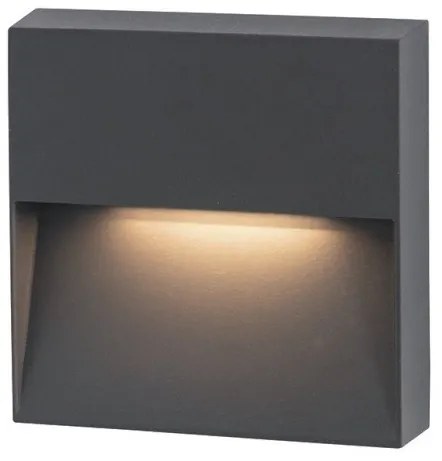 Απλίκα Φωτιστικό Τοίχου Ορθογώνιο LED 7W IP65 3000K Zambelis-E241-G-Ανθρακί E241-G