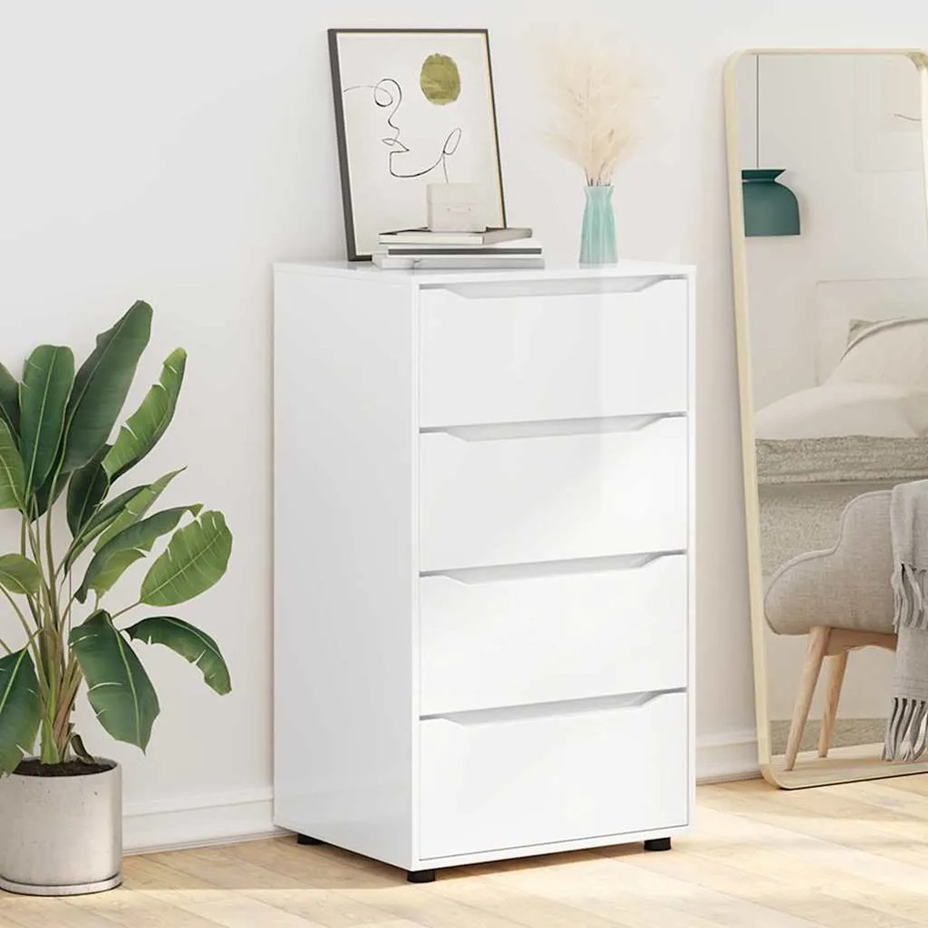 vidaXL Ντουλάπες Αποθήκευσης 2 pcs Υψηλής γυαλάδας λευκό