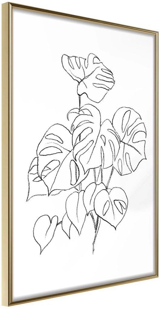 Αφίσα - Bouquet of Leaves - 40x60 - Χρυσό - Χωρίς πασπαρτού