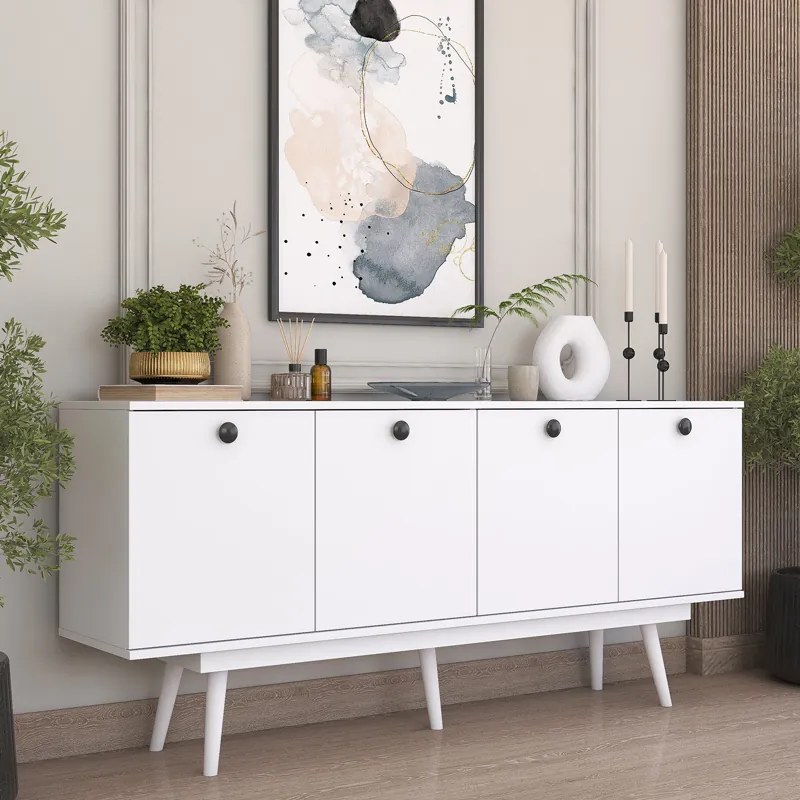 ΜΠΟΥΦΕΣ SALONDE PAKOWORLD ΛΕΥΚΟ ΜΕΛΑΜΙΝΗΣ-ΛΕΥΚΟ PP ΠΟΔΙ 180X40X82.6ΕΚ