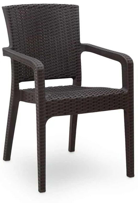 Πολυθρόνα πολυπροπυλενίου Clio Megapap recycled χρώμα καφέ 57x55x86εκ.
